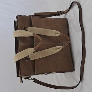 Simply Noelle Camel Brown Vegan Leather and Canvas